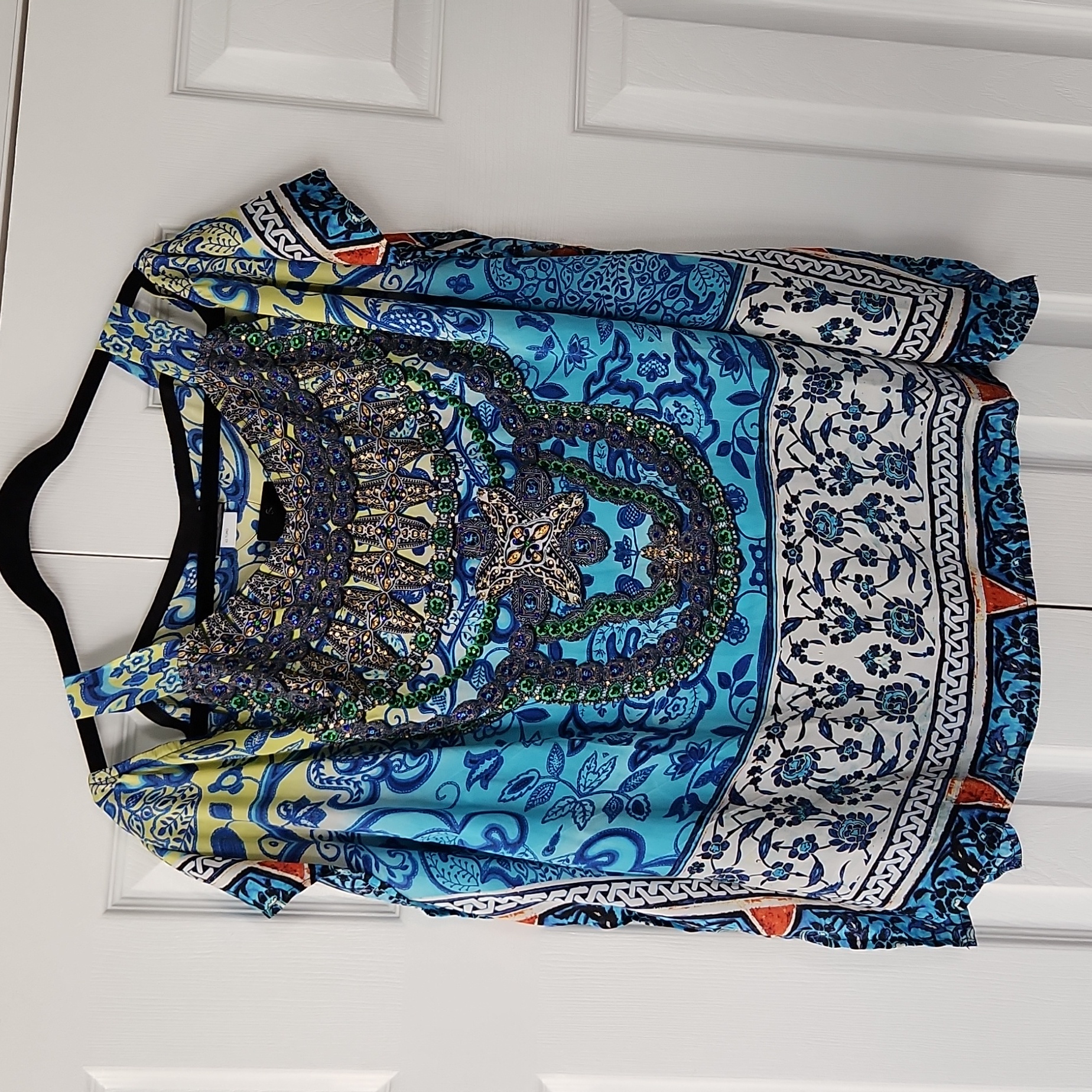 Sakkas Cold Shoulder Blouse With Beading